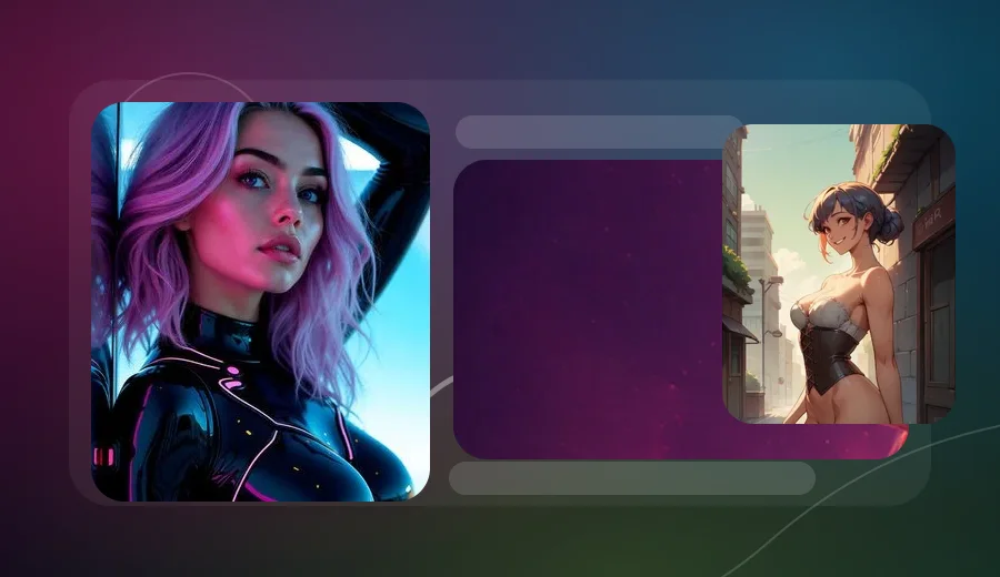 AI girlfriend app character image set for media cost comparison